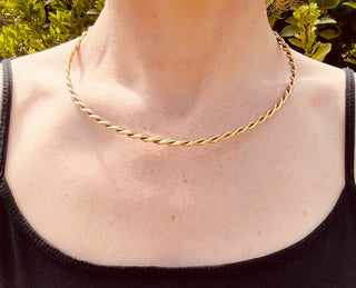 Twisted Choker Silver Necklace / Rustic / Gypsy / Lightweight / Boho / Tribal / Hippie / Rustic / Vegan / Aztec