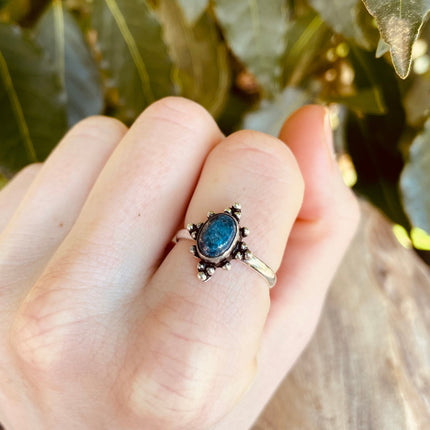 Lapis Lazuli Silver Ring / Bohemian / Ethnic / healing stone / BirthStone / Gypsy / Tribal / Boho / Hippie / Festival / Rustic / Psy