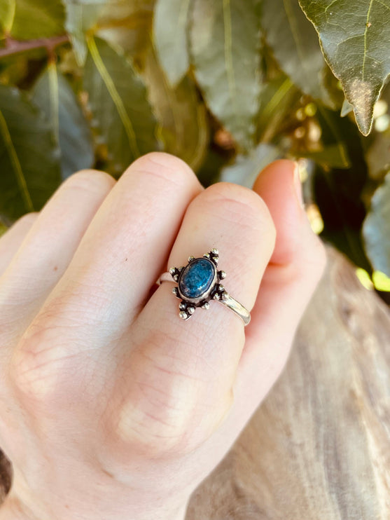 Lapis Lazuli Silver Ring / Bohemian / Ethnic / healing stone / BirthStone / Gypsy / Tribal / Boho / Hippie / Festival / Rustic / Psy