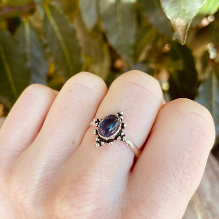 Amethyst Ring Silver / Boho / Bohemian / Psy / Rustic / Tribal / Gypsy / Festival / Healing / Festival