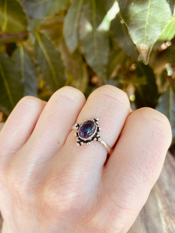 Amethyst Ring Silver / Boho / Bohemian / Psy / Rustic / Tribal / Gypsy / Festival / Healing / Festival