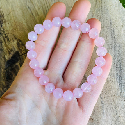 Rose Quartz Stone Bead Bracelet / Gemstone / Crystal / Natural / Chakras / Choose Size / Lithnotherapy / Quartz / Healing / Reiki