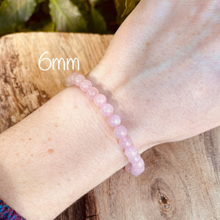 Rose Quartz Stone Bead Bracelet / Gemstone / Crystal / Natural / Chakras / Choose Size / Lithnotherapy / Quartz / Healing / Reiki