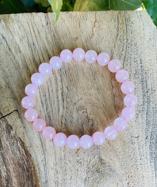 Rose Quartz Stone Bead Bracelet / Gemstone / Crystal / Natural / Chakras / Choose Size / Lithnotherapy / Quartz / Healing / Reiki