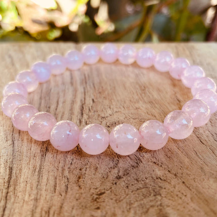 Rose Quartz Stone Bead Bracelet / Gemstone / Crystal / Natural / Chakras / Choose Size / Lithnotherapy / Quartz / Healing / Reiki