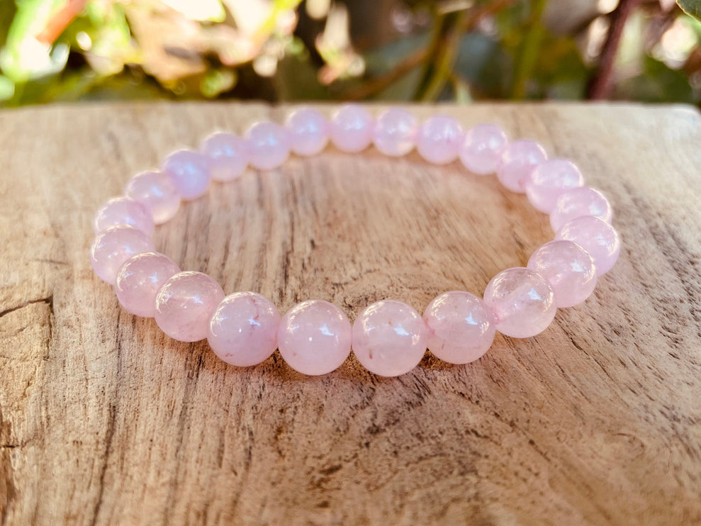 Rose Quartz Stone Bead Bracelet / Gemstone / Crystal / Natural / Chakras / Choose Size / Lithnotherapy / Quartz / Healing / Reiki