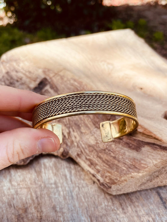 Women's Brass Cuff Bracelet / Boho / Textured / Rustic / Bohemian / Hippie / Gypsy / Jewellery / Adjustable