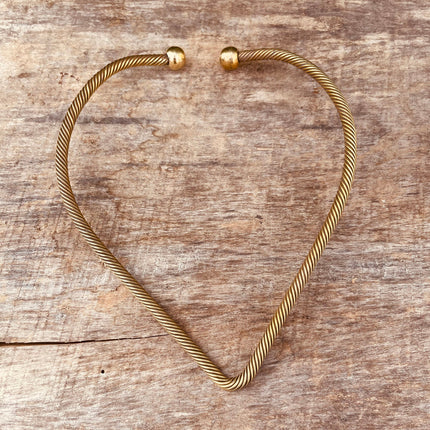 Ethnic Choker Brass Necklace / Rustic / Gypsy / Lightweight / Boho / Tribal / Hippie / Rustic / Vegan / Aztec