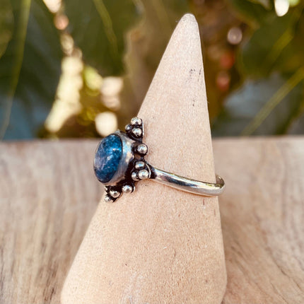 Lapis Lazuli Silver Ring / Bohemian / Ethnic / healing stone / BirthStone / Gypsy / Tribal / Boho / Hippie / Festival / Rustic / Psy