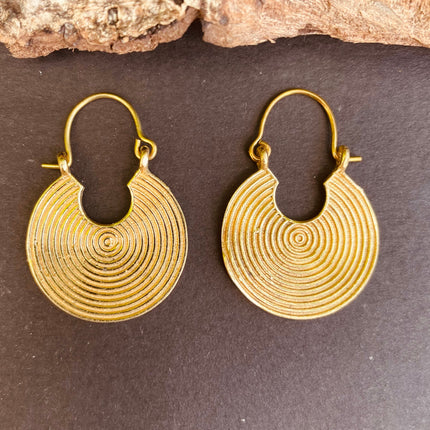 Small Boho Brass Ethnic Earrings; Tribal, Geometric, Small, Rustic, Yoga, Hippie, Gypsy, Pretty, Ssy, Boho, Bohemian, Festival