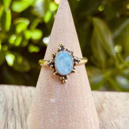 Bohemian Moonstone Ring / Hippie / Boho / Ethnic / Rustic / Tribal / Gypsy / Festival / Healing / Festival / Small