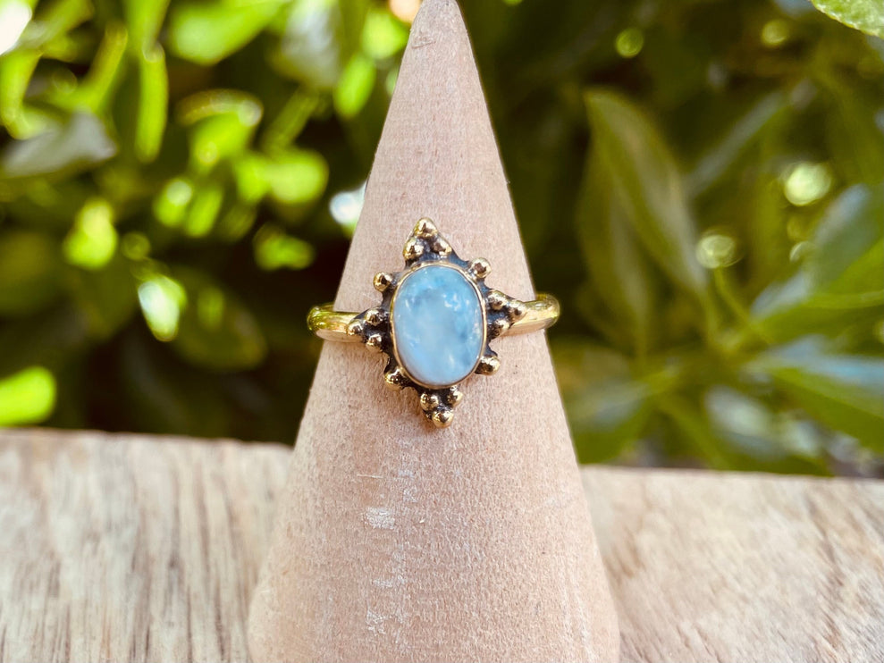 Bohemian Moonstone Ring / Hippie / Boho / Ethnic / Rustic / Tribal / Gypsy / Festival / Healing / Festival / Small