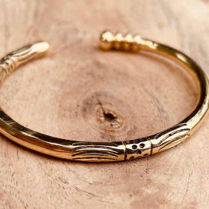 Tuareg Brass Bracelet / Unisex Jewelry / Cuff / Boho / Ethnic / Bohemian / Medieval / Gypsy / Geometric /