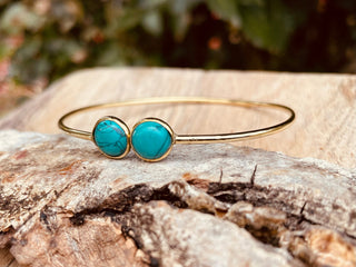 Turquoise Bangle Brass Bracelet / Ethnic / Rustic / Bohemian / Hippie / Gypsy / Psy / Chic / Jewellery / Body / Adjustable