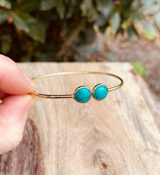 Turquoise Bangle Brass Bracelet / Ethnic / Rustic / Bohemian / Hippie / Gypsy / Psy / Chic / Jewellery / Body / Adjustable