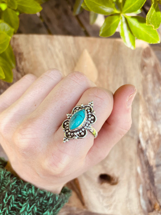 Ethnic style Silver & Turquoise / Boho / Bohemian / Psy / Rustic / Tribal / Gypsy / Festival / Healing / Festival