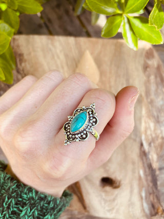 Ethnic style Silver & Turquoise / Boho / Bohemian / Psy / Rustic / Tribal / Gypsy / Festival / Healing / Festival