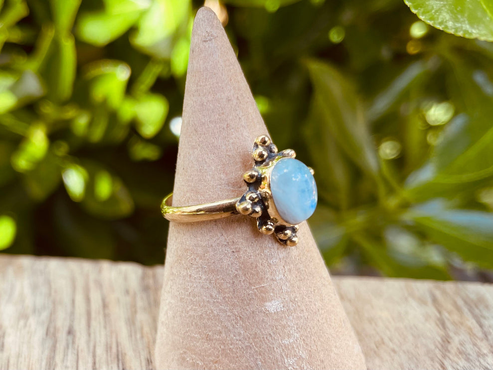 Bohemian Moonstone Ring / Hippie / Boho / Ethnic / Rustic / Tribal / Gypsy / Festival / Healing / Festival / Small