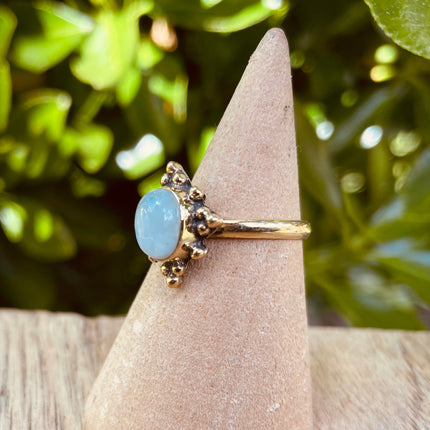 Bohemian Moonstone Ring / Hippie / Boho / Ethnic / Rustic / Tribal / Gypsy / Festival / Healing / Festival / Small