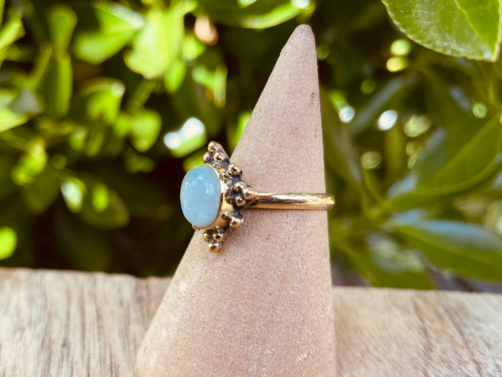 Bohemian Moonstone Ring / Hippie / Boho / Ethnic / Rustic / Tribal / Gypsy / Festival / Healing / Festival / Small