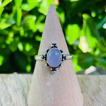 Rose Quartz Silver Ring / Crystal Healing / Boho / Ethnic / Rustic / Festival / Tribal / Blue / Hippie / Gypsy / Psy / Stone / Healing