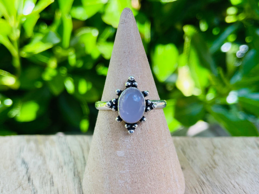 Rose Quartz Silver Ring / Crystal Healing / Boho / Ethnic / Rustic / Festival / Tribal / Blue / Hippie / Gypsy / Psy / Stone / Healing