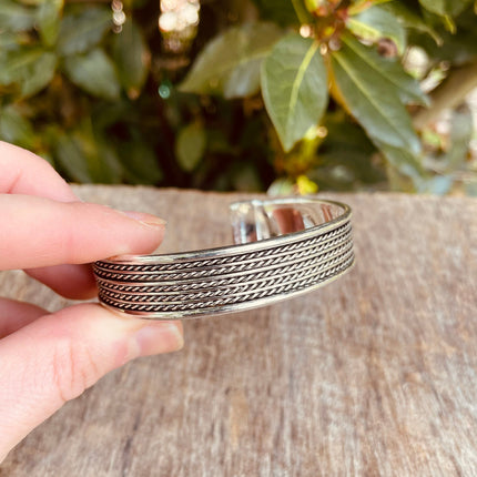 Silver Cuff Bracelet / Boho / Ethnic / Rustic / Bohemian / Hippie / Gypsy / Jewellery / Adjustable