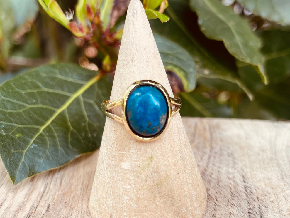 Bague Lapis Lazuli & Laiton / Ethnique / Bohème / Rustique / Festival / Hippie / Tribal / Gypsy / Boho