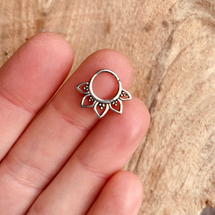 Nose Ring Septum Hoop Sterling Silver 925 , Septum Jewelry, Septum Hoop, Daith Earring, Ethnic Jewellery, Boho, Hypoallegernic