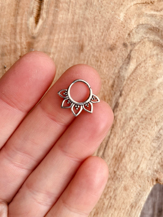 Nose Ring Septum Hoop Sterling Silver 925 , Septum Jewelry, Septum Hoop, Daith Earring, Ethnic Jewellery, Boho, Hypoallegernic