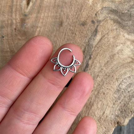 Nose Ring Septum Hoop Sterling Silver 925 , Septum Jewelry, Septum Hoop, Daith Earring, Ethnic Jewellery, Boho, Hypoallegernic