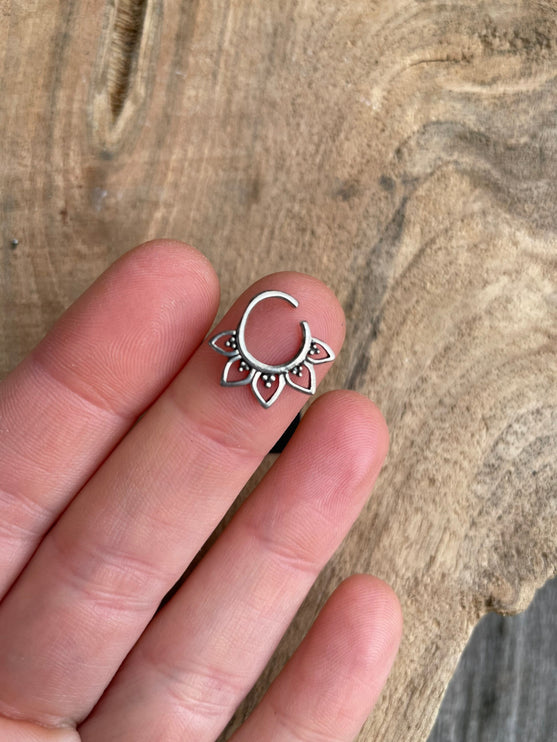 Nose Ring Septum Hoop Sterling Silver 925 , Septum Jewelry, Septum Hoop, Daith Earring, Ethnic Jewellery, Boho, Hypoallegernic