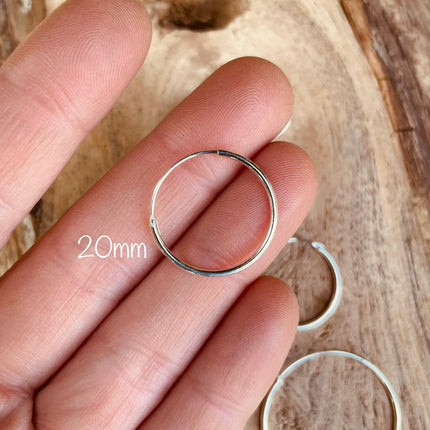 Sterling Silver 925 Clicker Hoops / Pure Silver Earrings / Dainty / Ethnic Boho Bohemian Marriage Bridal Jewelry Hippie Hiphop Festival