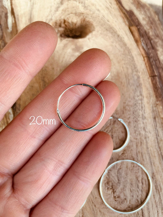 Sterling Silver 925 Clicker Hoops / Pure Silver Earrings / Dainty / Ethnic Boho Bohemian Marriage Bridal Jewelry Hippie Hiphop Festival