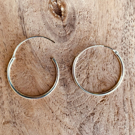 Sterling Silver 925 Clicker Hoops / Pure Silver Earrings / Dainty / Ethnic Boho Bohemian Marriage Bridal Jewelry Hippie Hiphop Festival