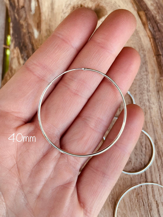 Sterling Silver 925 Clicker Hoops / Pure Silver Earrings / Dainty / Ethnic Boho Bohemian Marriage Bridal Jewelry Hippie Hiphop Festival