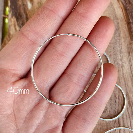 Sterling Silver 925 Clicker Hoops / Pure Silver Earrings / Everyday Hoop Earrings / Dainty / Ethnic Boho Bohemian Marriage Bridal Jewelry