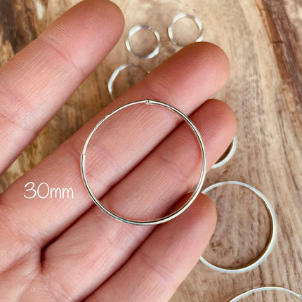 Sterling Silver 925 Clicker Hoops / Pure Silver Earrings / Everyday Hoop Earrings / Dainty / Ethnic Boho Bohemian Marriage Bridal Jewelry