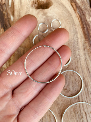 Sterling Silver 925 Clicker Hoops / Pure Silver Earrings / Everyday Hoop Earrings / Dainty / Ethnic Boho Bohemian Marriage Bridal Jewelry