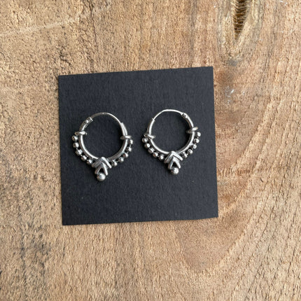 Mini Boho Sterling Silver 925 Hoop Earrings; Clicker Jewellery, Small, Rustic, Yoga, Hippie, Gypsy, Pretty, Ssy, Boho, Bohemian, Festival