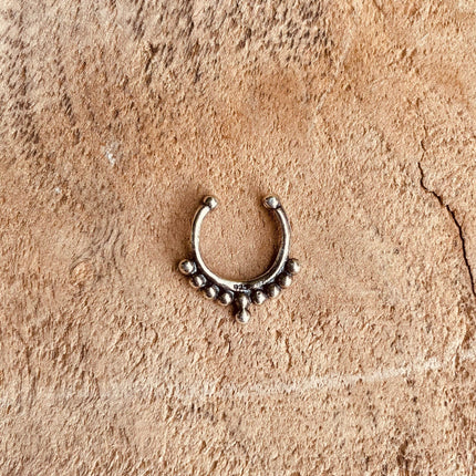 Septum Hoop Sterling Silver 925 ,Fake Septum Jewelry, Septum Hoop, Daith Earring, Ethnic Jewellery, Boho, Hypoallegernic