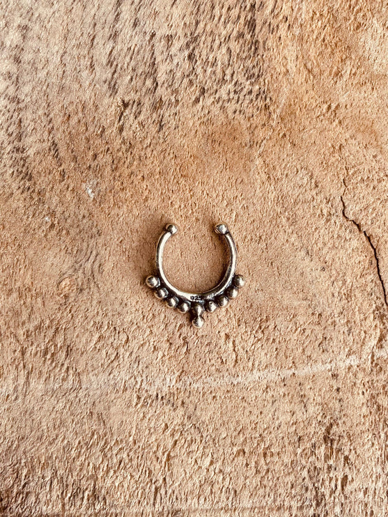 Septum Hoop Sterling Silver 925 ,Fake Septum Jewelry, Septum Hoop, Daith Earring, Ethnic Jewellery, Boho, Hypoallegernic