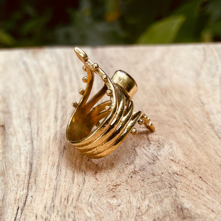 Tiger Eye Ring Brass Bohemian Jewellery / Hippie / Boho / Ethnic / Rustic / Tribal / Gypsy / Festival / Healing / Festival / Small