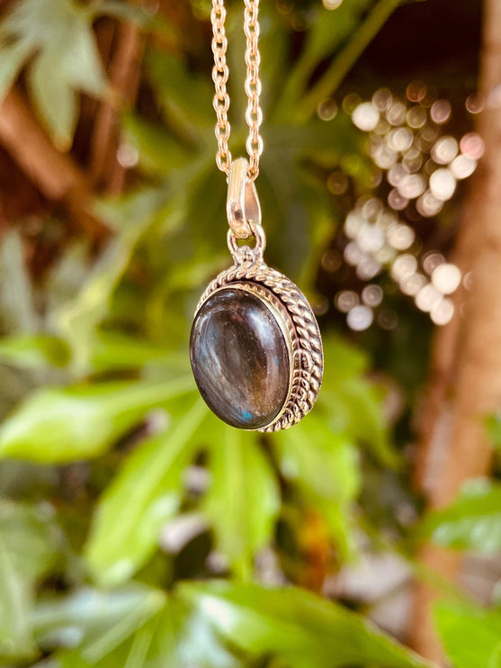 Labradorite Necklace Gold Chain Brass / Simple / Classic / Hypoallergenic / Boho / Crystal Jewelery / Ethnic / Hypoallergenic / Illuminati