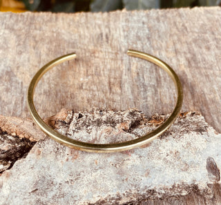 Minimalist Simple Brass Bangle, Elegant Gold Bangle for Her, Stacking Bracelets