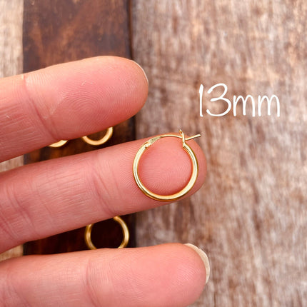 Gold French Lock Hoops Sterling Silver 925 / Pure Silver Earrings / Dainty / Ethnic Boho Bohemian Marriage Hippie Hiphop Festival