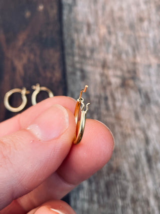 Gold French Lock Hoops Sterling Silver 925 / Pure Silver Earrings / Dainty / Ethnic Boho Bohemian Marriage Hippie Hiphop Festival