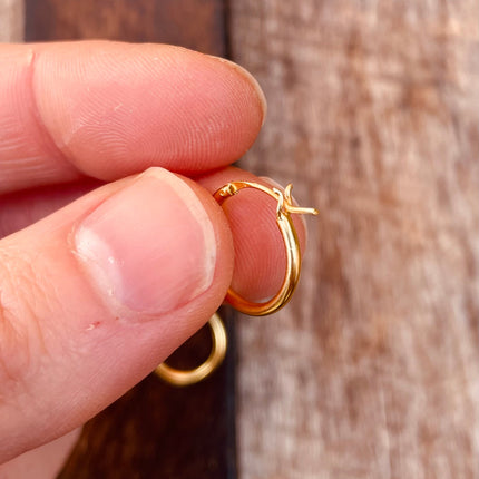 Gold French Lock Hoops Sterling Silver 925 / Pure Silver Earrings / Dainty / Ethnic Boho Bohemian Marriage Hippie Hiphop Festival