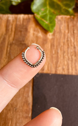 Septum Hoop Sterling Silver 925 ,Fake Septum Jewelry, Septum Hoop, Daith Earring, Ethnic Jewellery, Boho, Hypoallegernic