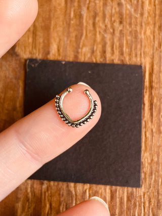 Septum Hoop Sterling Silver 925 ,Fake Septum Jewelry, Septum Hoop, Daith Earring, Ethnic Jewellery, Boho, Hypoallegernic